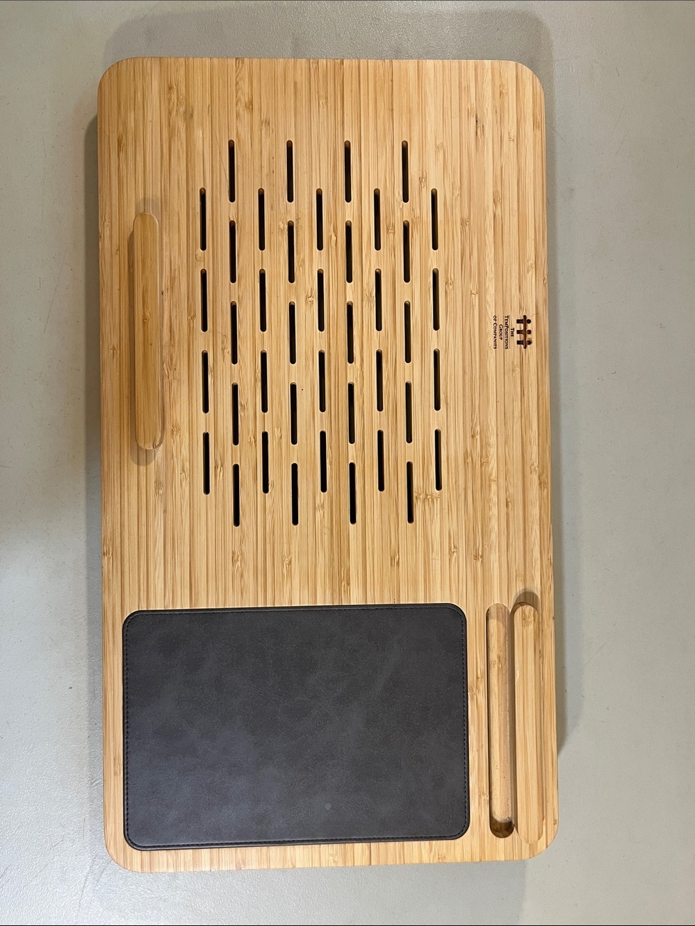 Bamboo Tablet & Laptop Lap Desk with Black Cushion and Ventilation